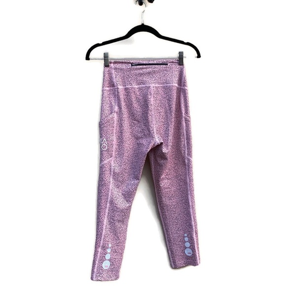 MALO Republic Baby Cheetah Print Pink High Rise Luxe Leggings Medium - Picture 3 of 6